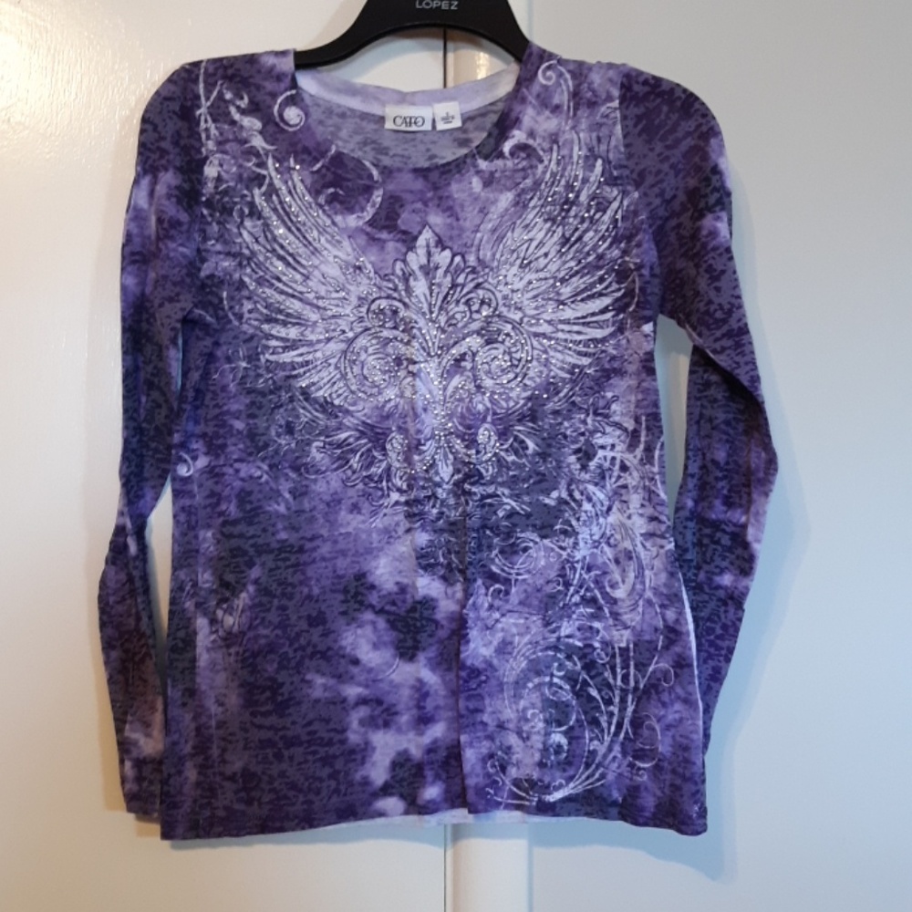 L/S Rhinestone embellished T-Shirt
